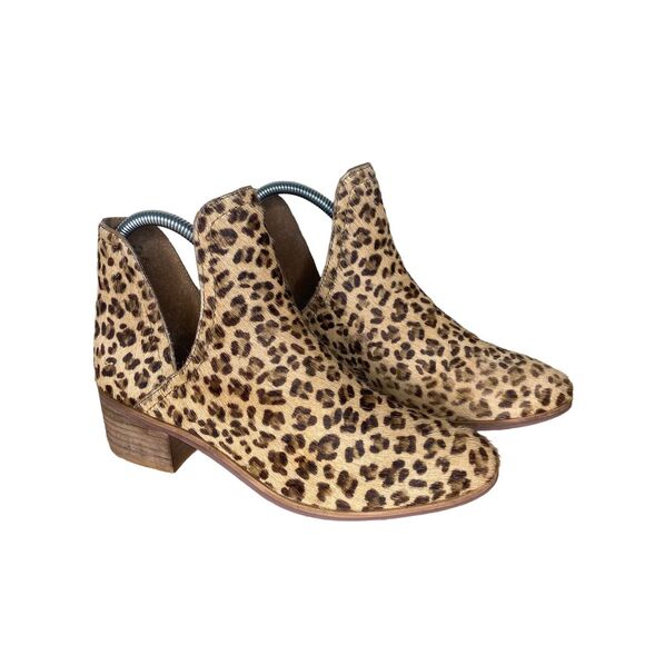 COCONUTS by Matisse Booties Size 7 Rapid Cow Hair Leather Ankle Boots Leopard - Picture 1 of 11